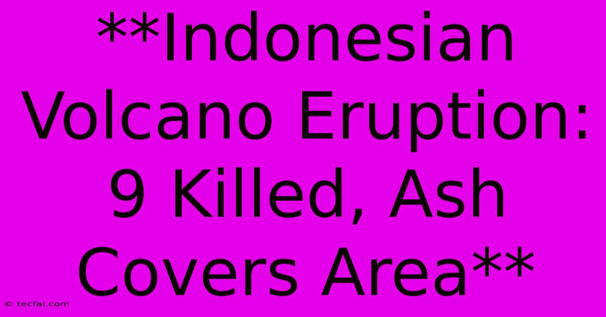 **Indonesian Volcano Eruption: 9 Killed, Ash Covers Area**