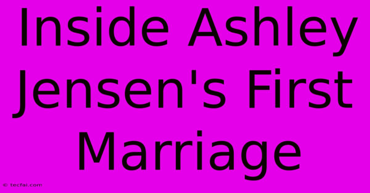 Inside Ashley Jensen's First Marriage