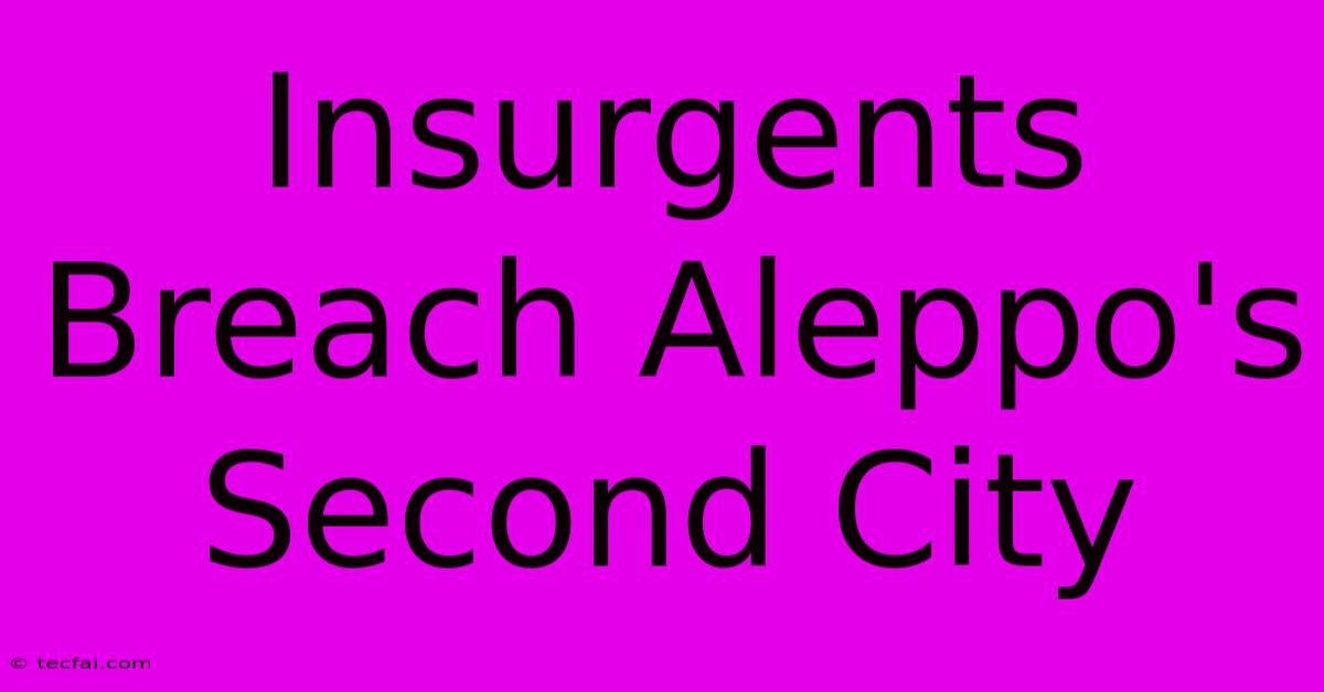 Insurgents Breach Aleppo's Second City