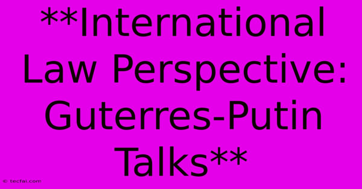 **International Law Perspective: Guterres-Putin Talks** 