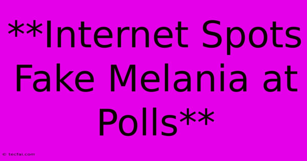 **Internet Spots Fake Melania At Polls**