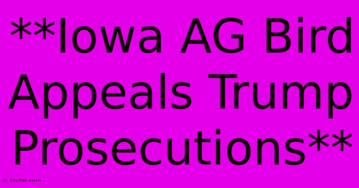 **Iowa AG Bird Appeals Trump Prosecutions**