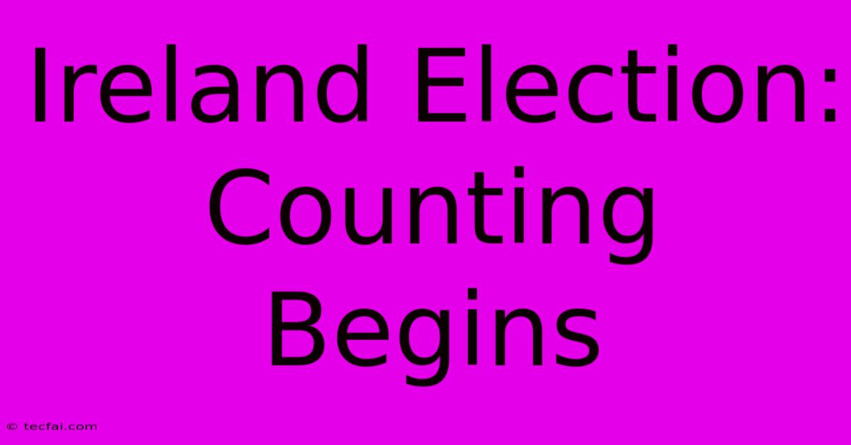 Ireland Election: Counting Begins