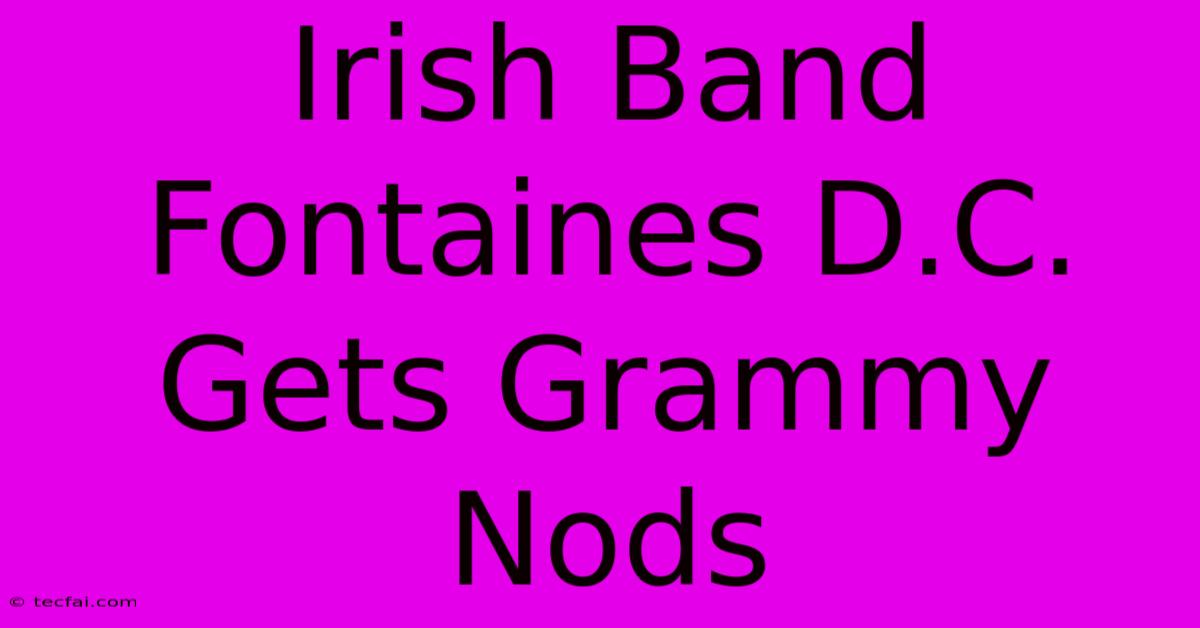 Irish Band Fontaines D.C. Gets Grammy Nods