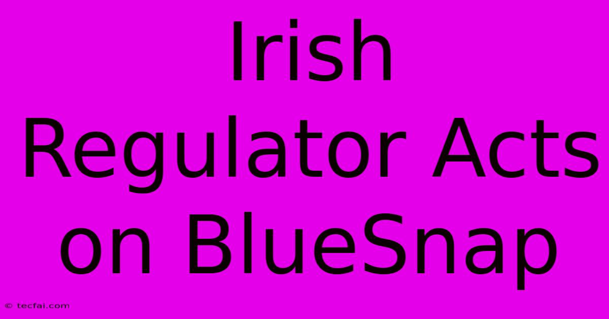 Irish Regulator Acts On BlueSnap