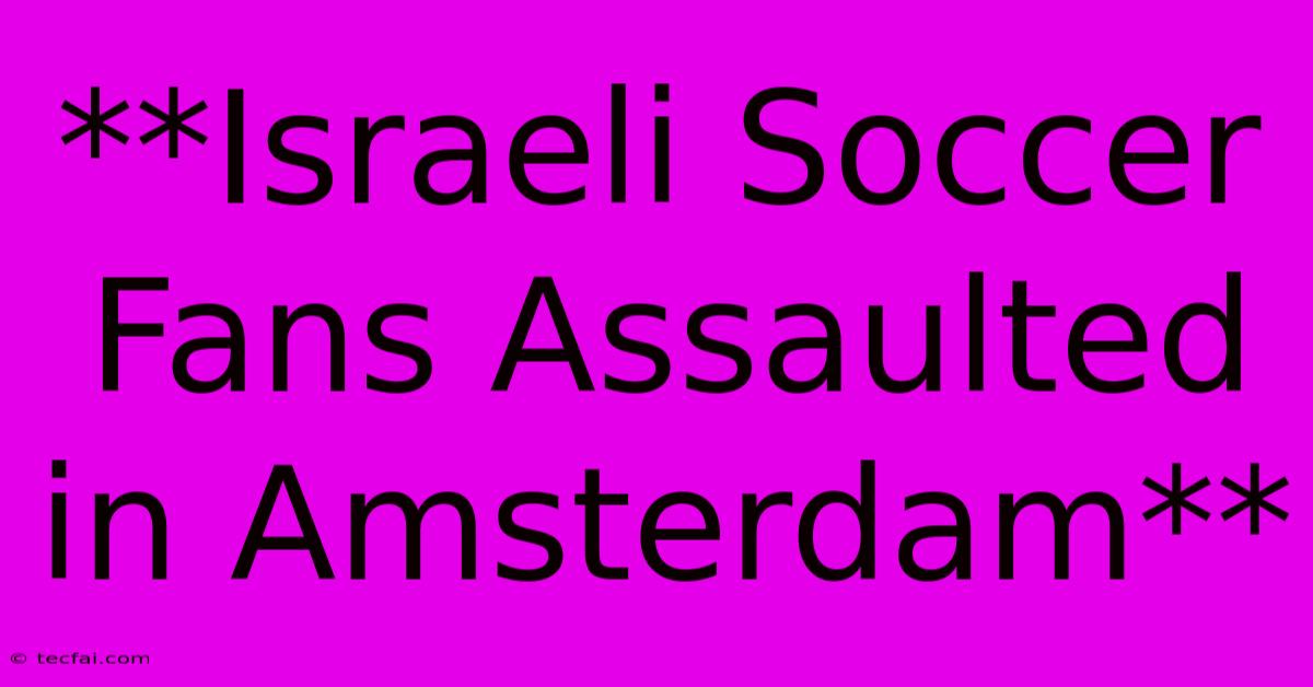 **Israeli Soccer Fans Assaulted In Amsterdam** 