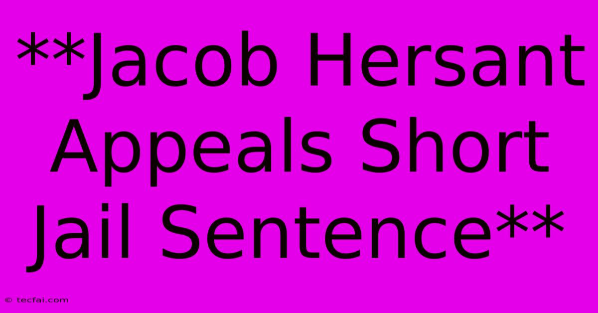 **Jacob Hersant Appeals Short Jail Sentence**