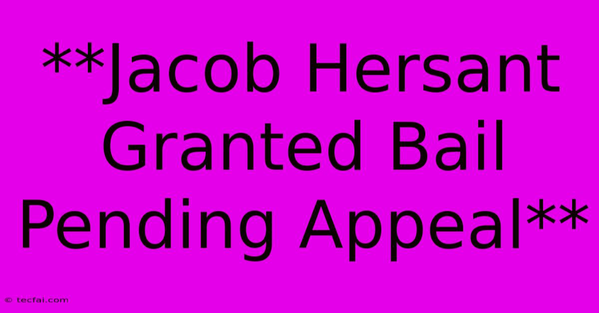 **Jacob Hersant Granted Bail Pending Appeal**