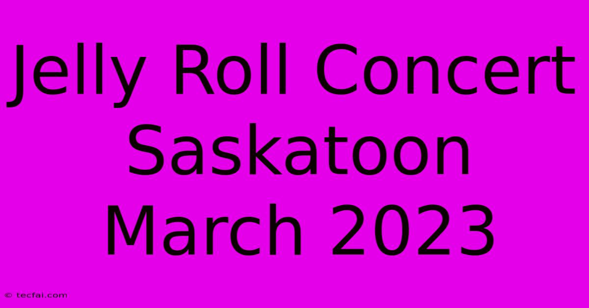 Jelly Roll Concert Saskatoon March 2023