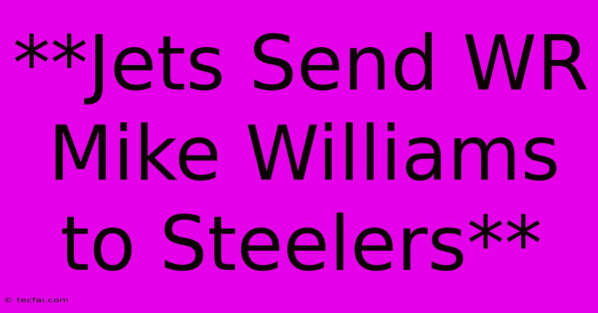 **Jets Send WR Mike Williams To Steelers**