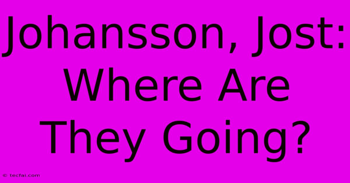 Johansson, Jost:  Where Are They Going?