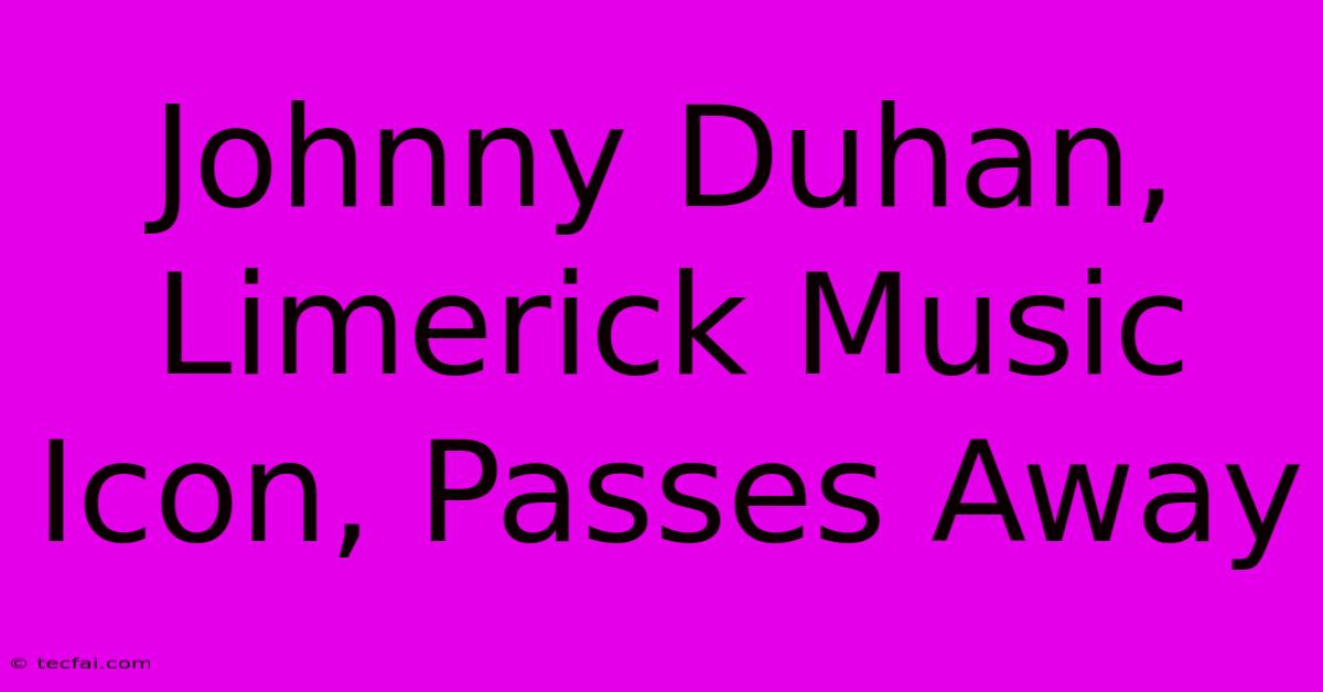 Johnny Duhan, Limerick Music Icon, Passes Away 