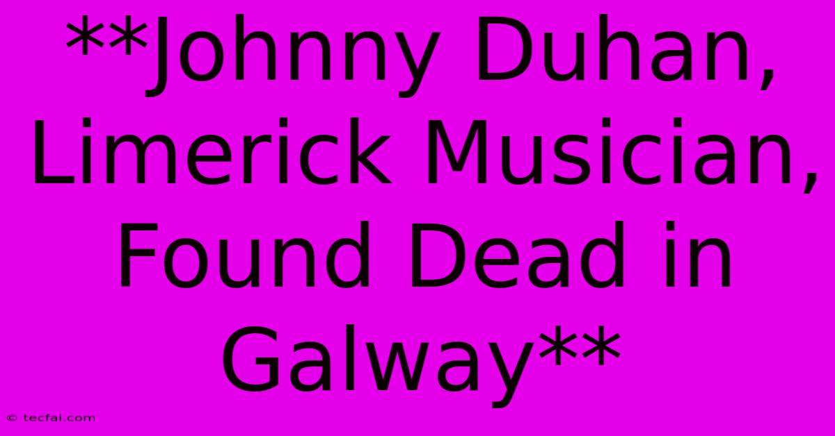 **Johnny Duhan, Limerick Musician, Found Dead In Galway**