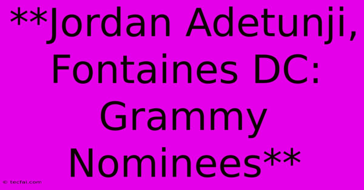 **Jordan Adetunji, Fontaines DC: Grammy Nominees**