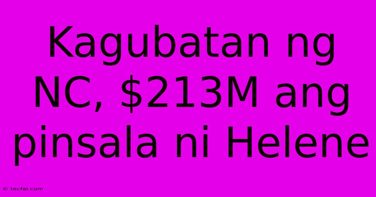 Kagubatan Ng NC, $213M Ang Pinsala Ni Helene