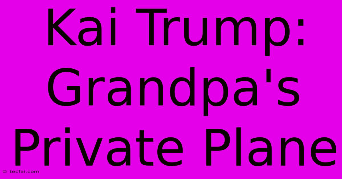 Kai Trump: Grandpa's Private Plane