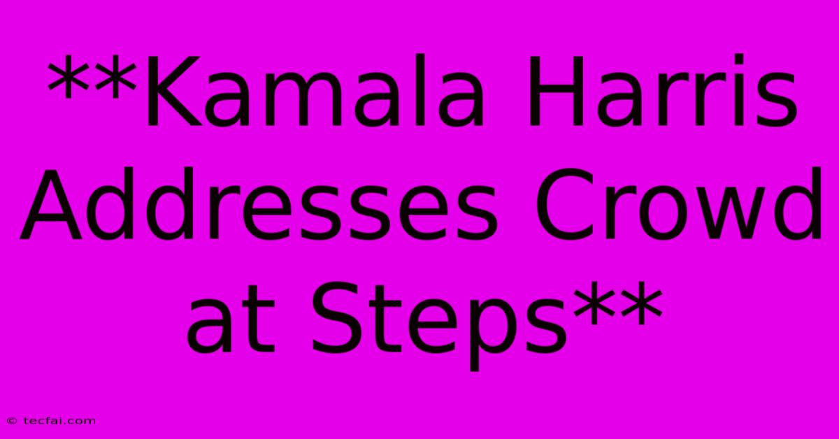 **Kamala Harris Addresses Crowd At Steps**