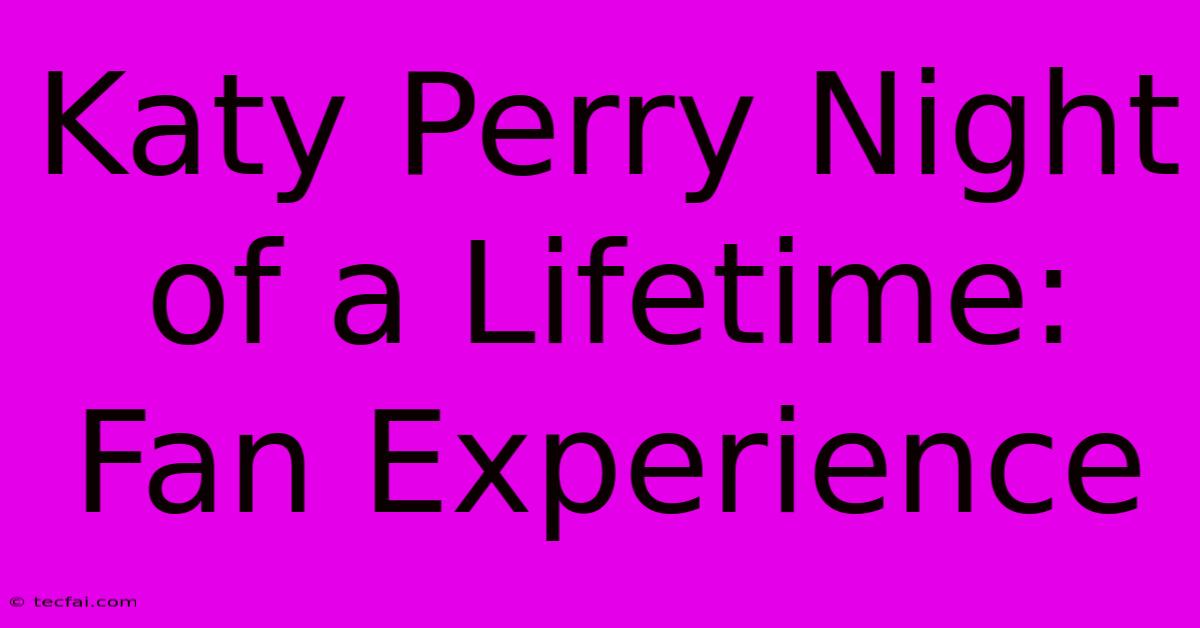 Katy Perry Night Of A Lifetime: Fan Experience