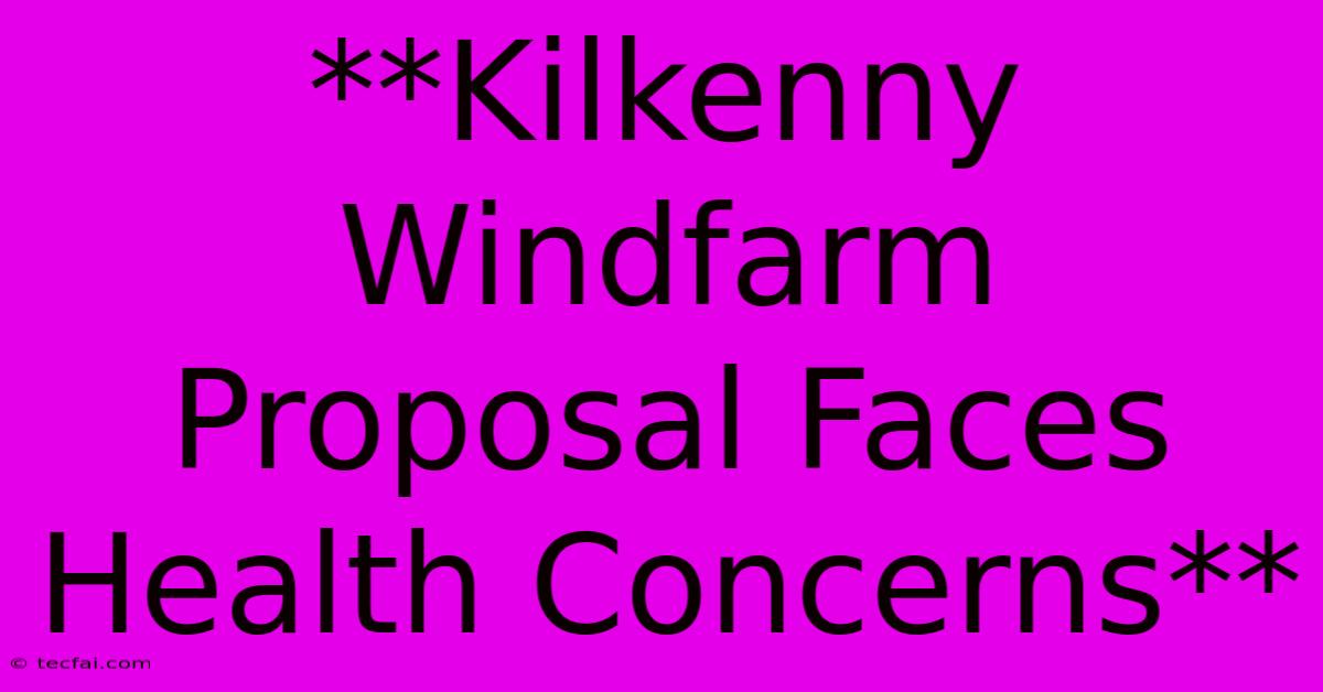 **Kilkenny Windfarm Proposal Faces Health Concerns**