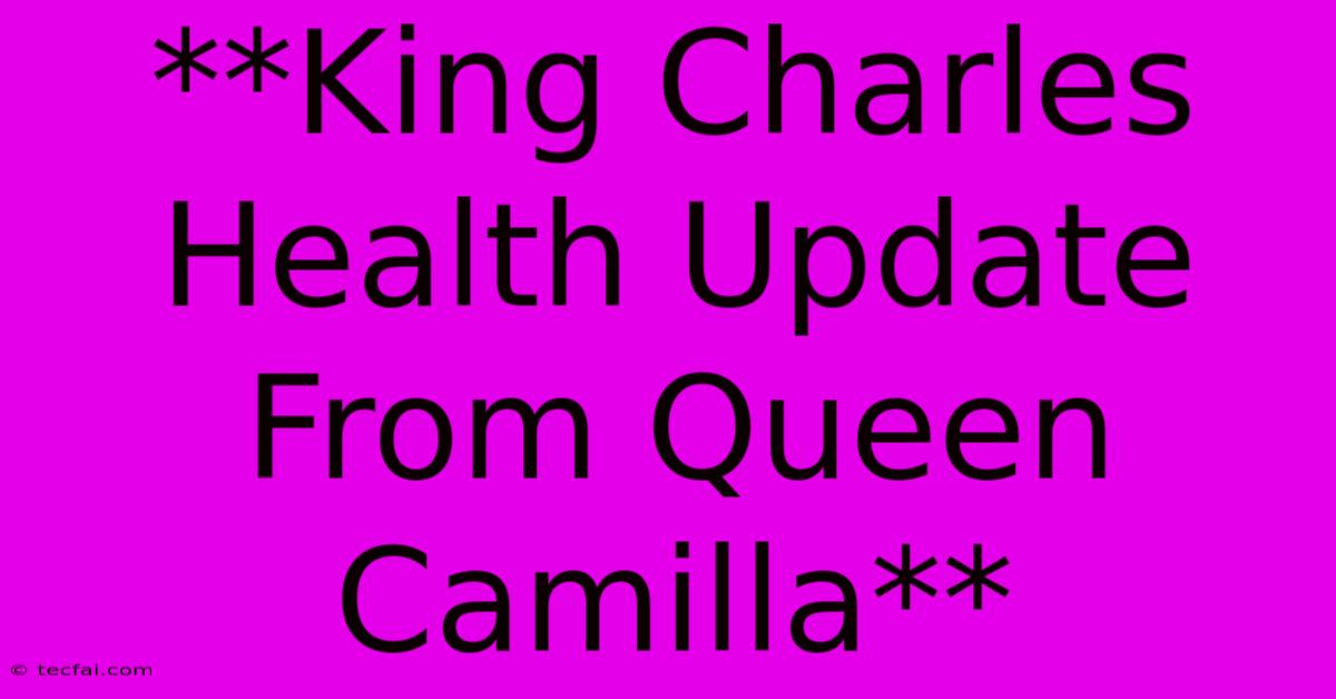 **King Charles Health Update From Queen Camilla**