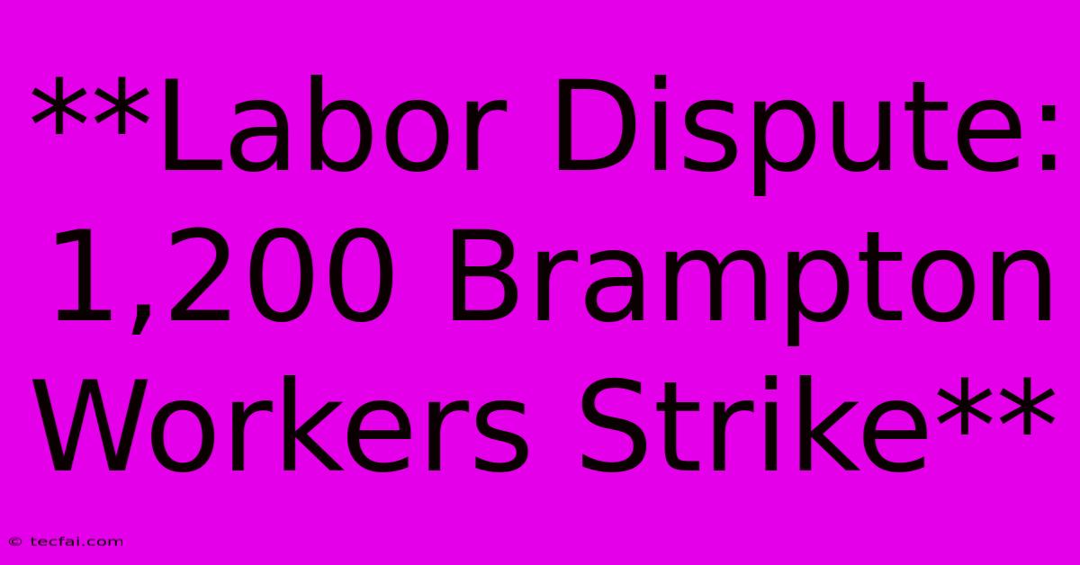 **Labor Dispute: 1,200 Brampton Workers Strike** 