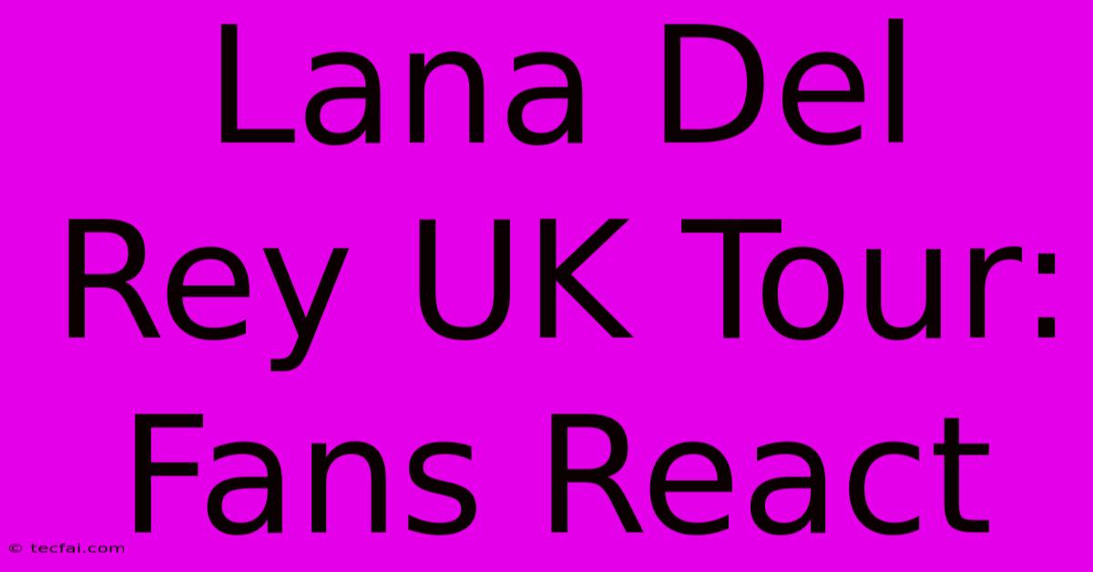 Lana Del Rey UK Tour: Fans React