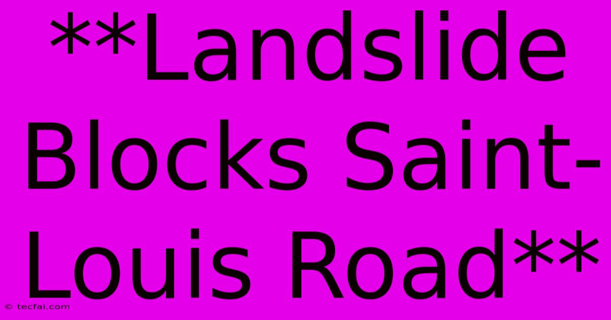 **Landslide Blocks Saint-Louis Road**