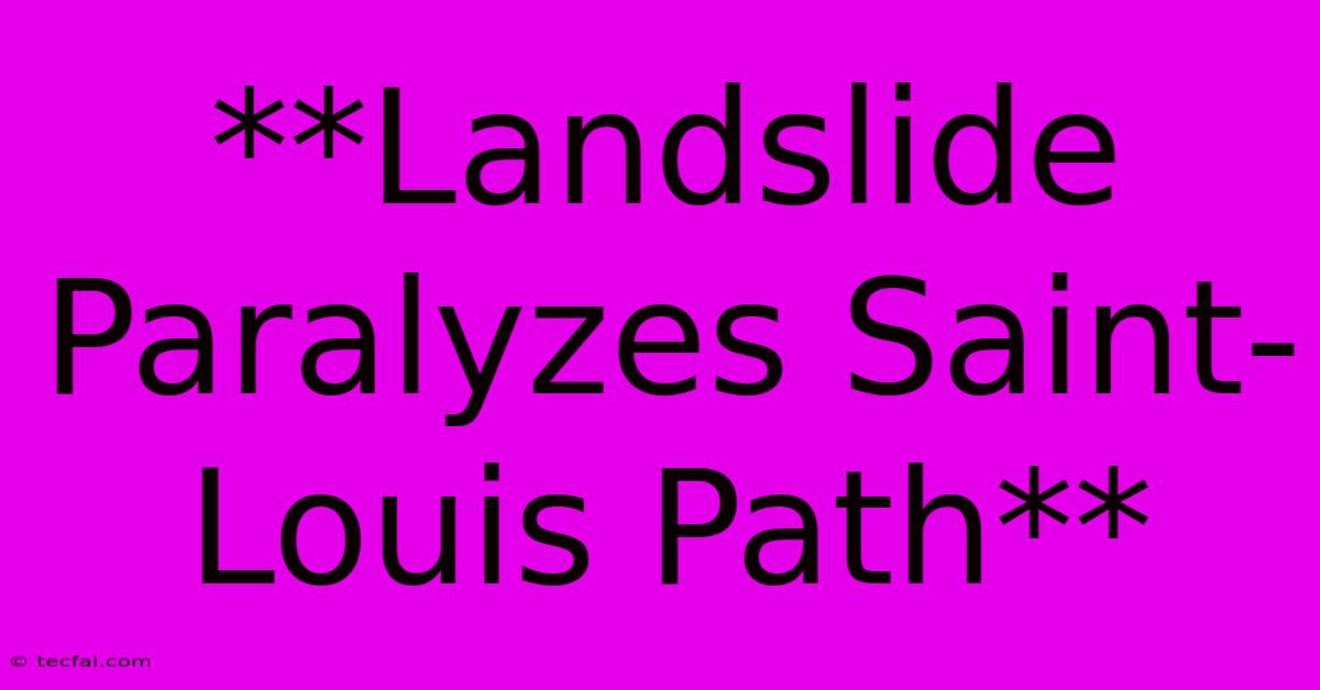 **Landslide Paralyzes Saint-Louis Path**