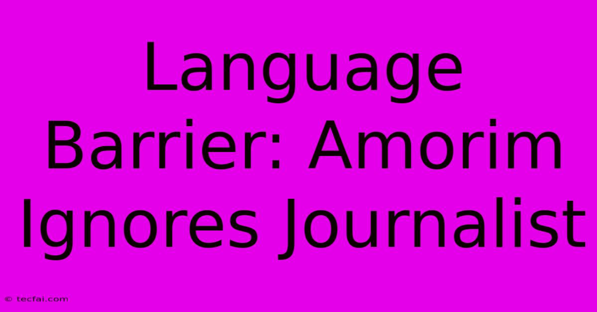 Language Barrier: Amorim Ignores Journalist 