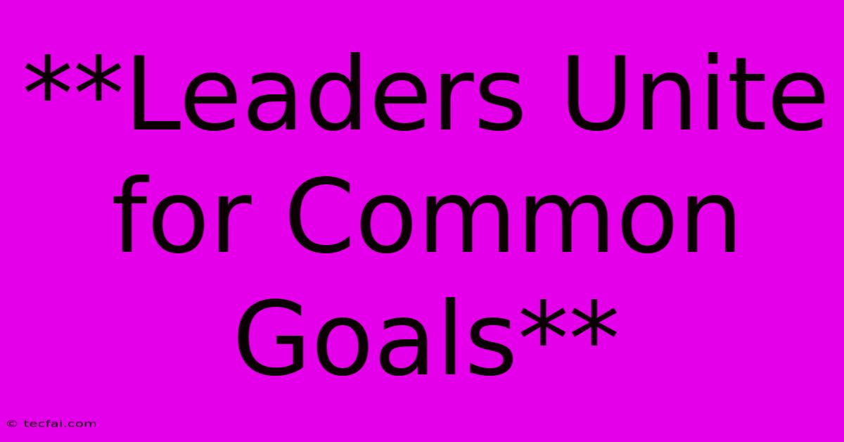 **Leaders Unite For Common Goals** 