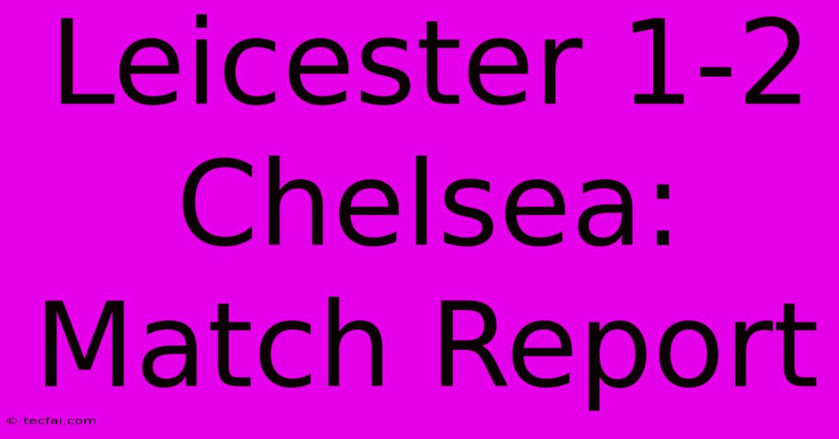 Leicester 1-2 Chelsea: Match Report