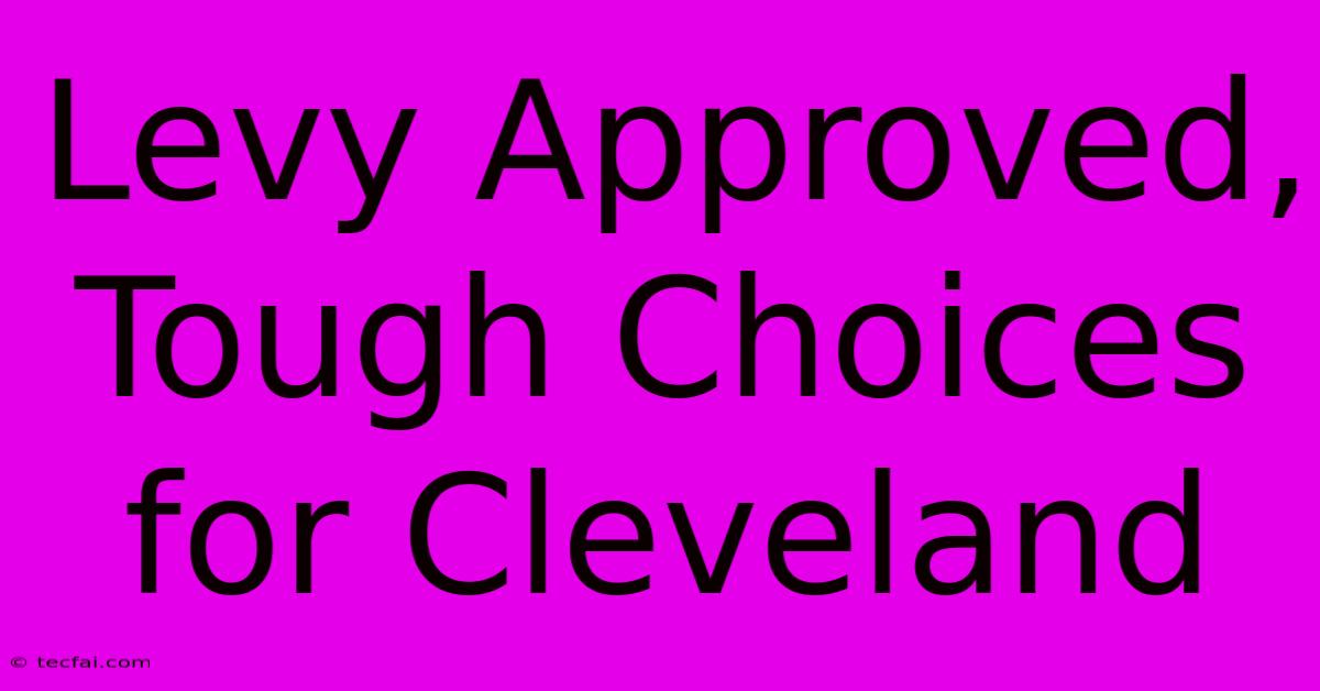 Levy Approved, Tough Choices For Cleveland