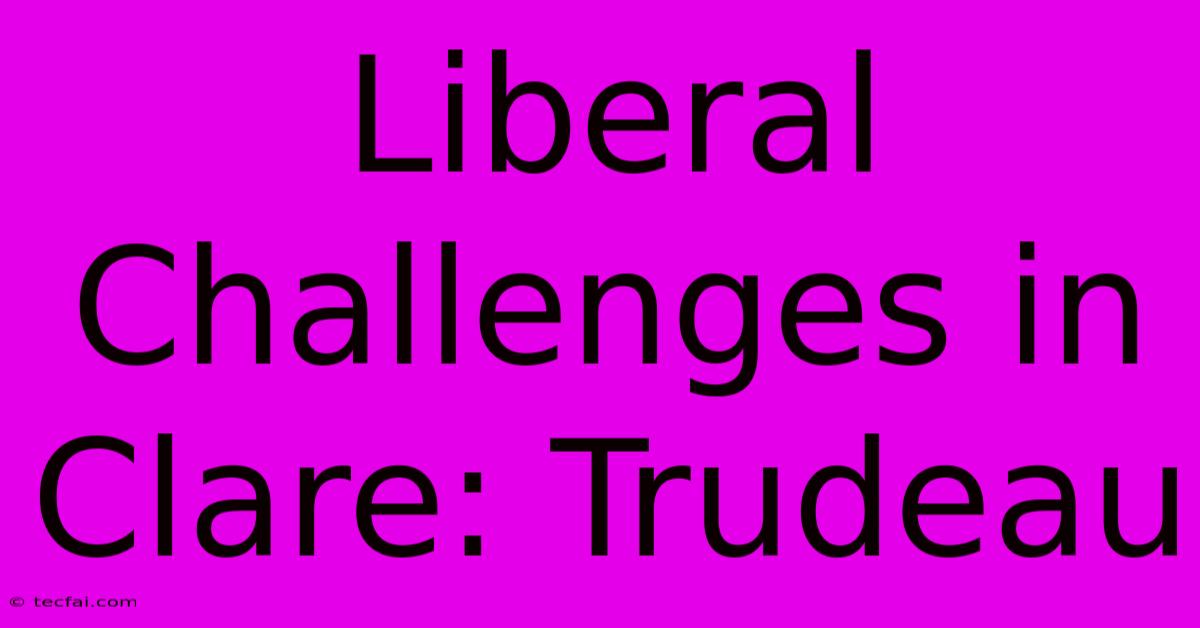 Liberal Challenges In Clare: Trudeau