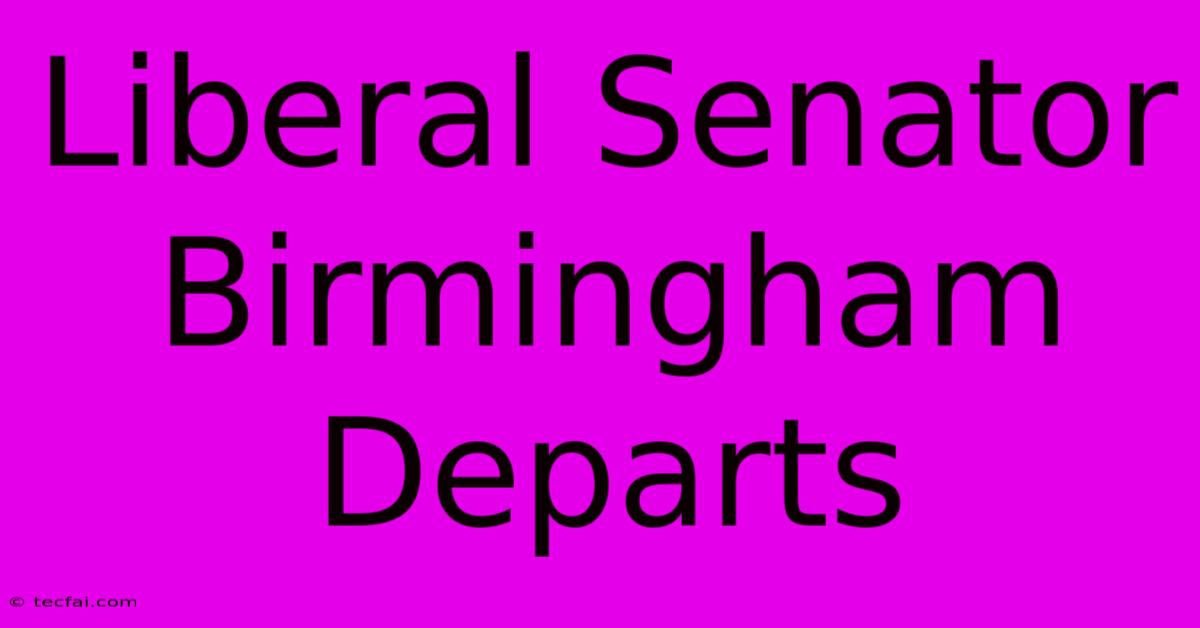 Liberal Senator Birmingham Departs