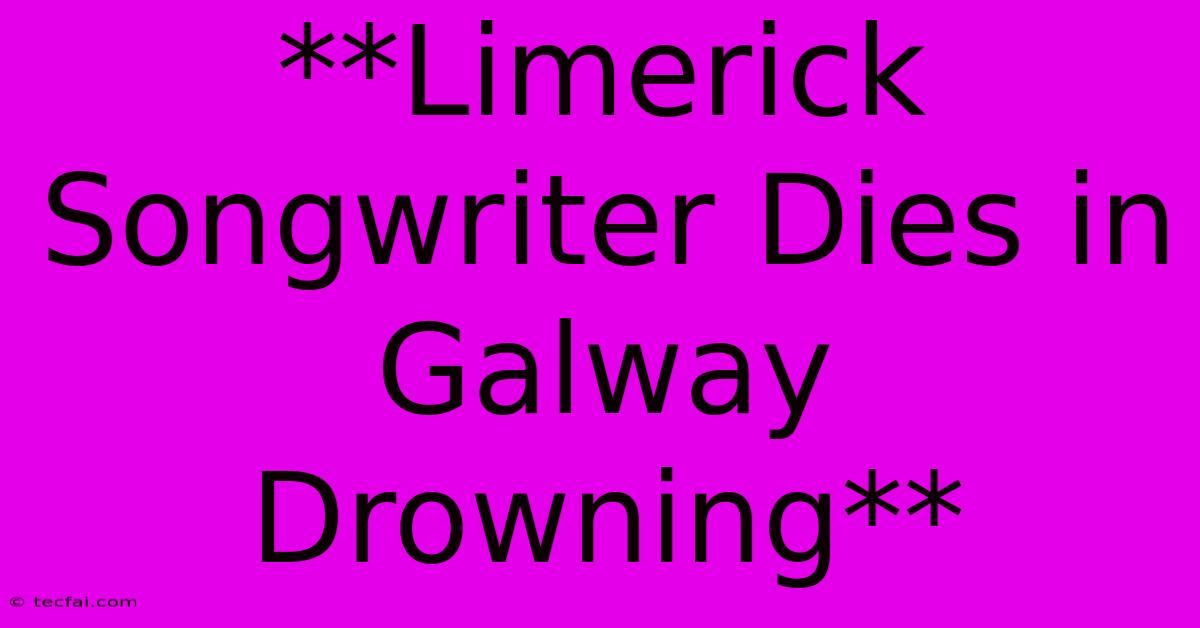 **Limerick Songwriter Dies In Galway Drowning**