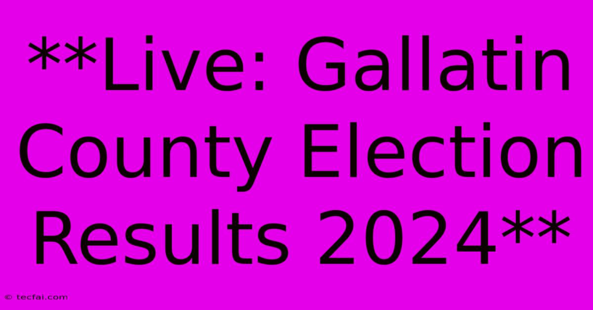 **Live: Gallatin County Election Results 2024**