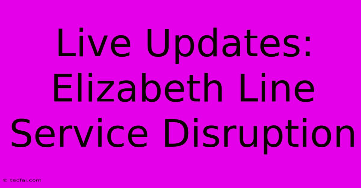 Live Updates: Elizabeth Line Service Disruption