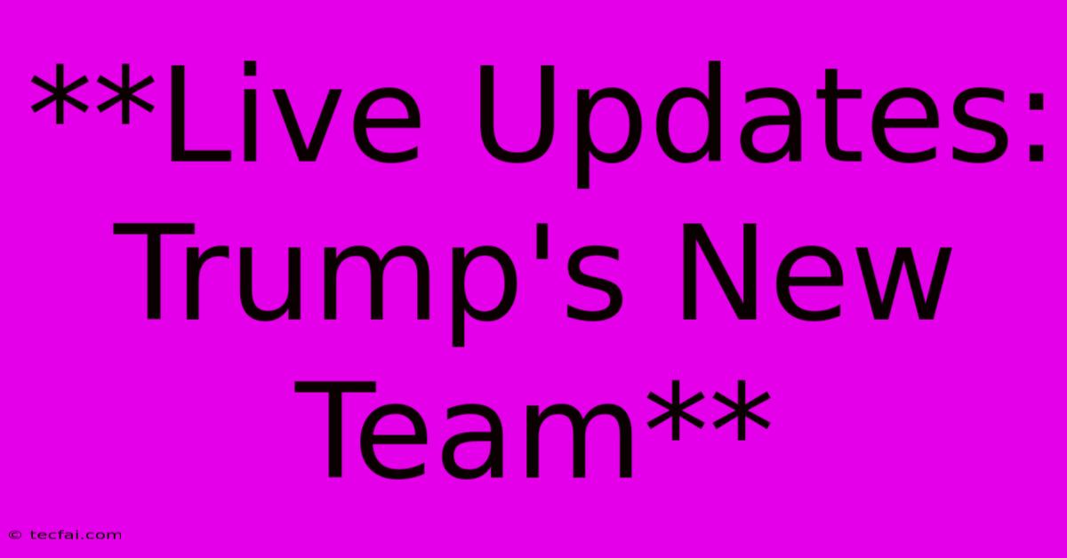 **Live Updates: Trump's New Team**