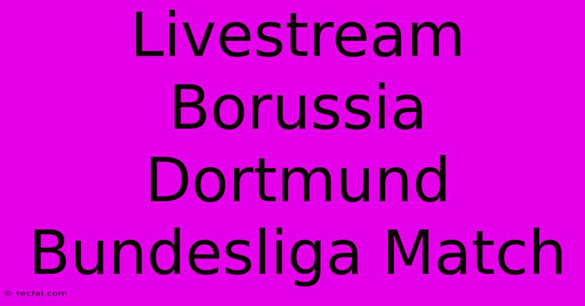 Livestream Borussia Dortmund Bundesliga Match