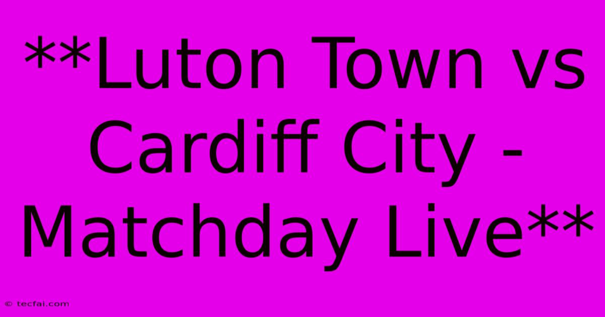 **Luton Town Vs Cardiff City - Matchday Live**