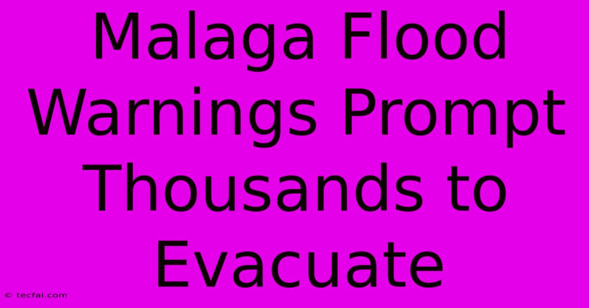 Malaga Flood Warnings Prompt Thousands To Evacuate