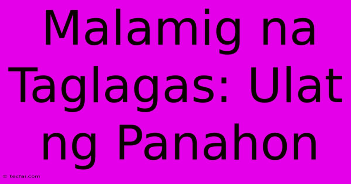 Malamig Na Taglagas: Ulat Ng Panahon