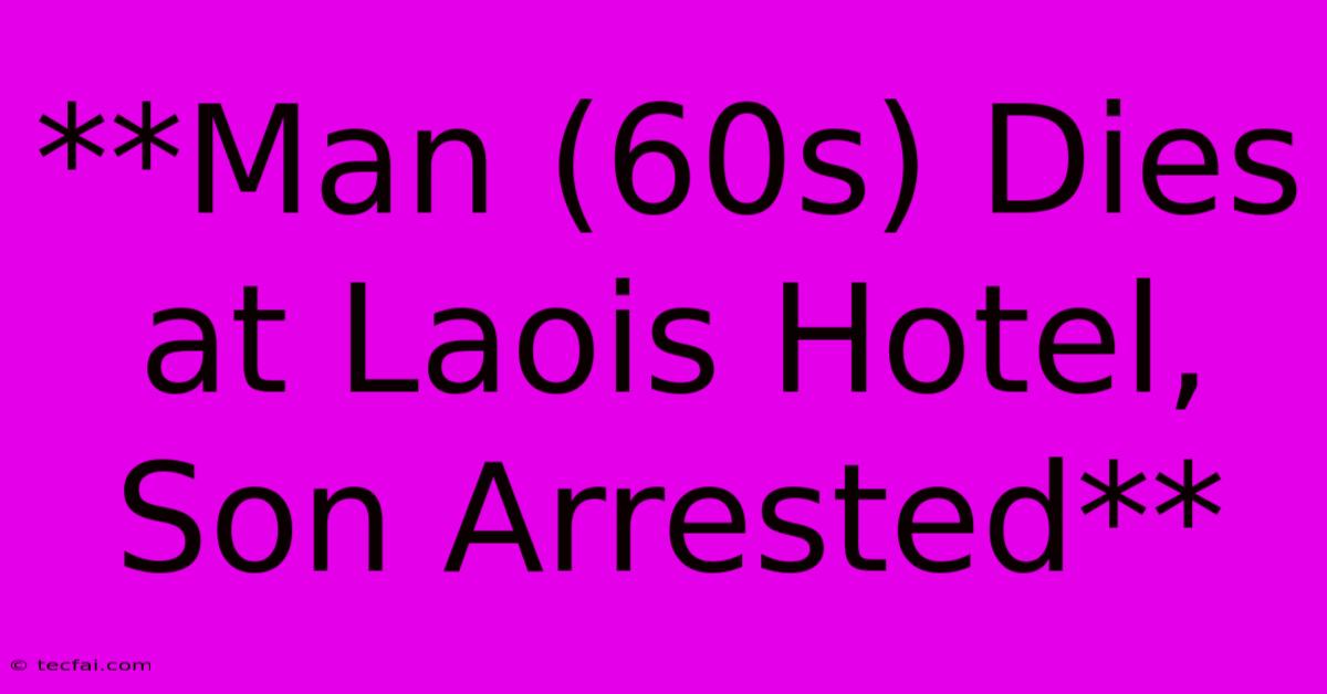 **Man (60s) Dies At Laois Hotel, Son Arrested**