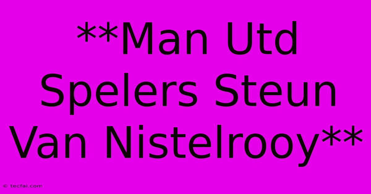 **Man Utd Spelers Steun Van Nistelrooy**