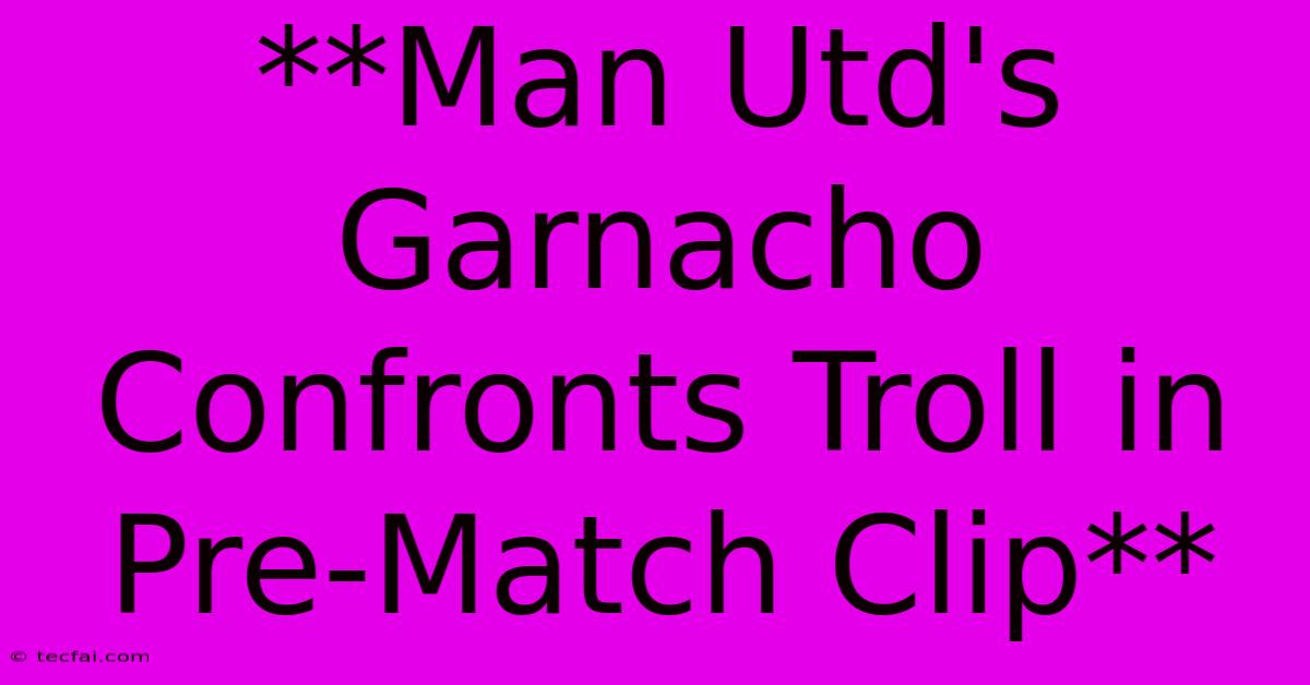 **Man Utd's Garnacho Confronts Troll In Pre-Match Clip** 