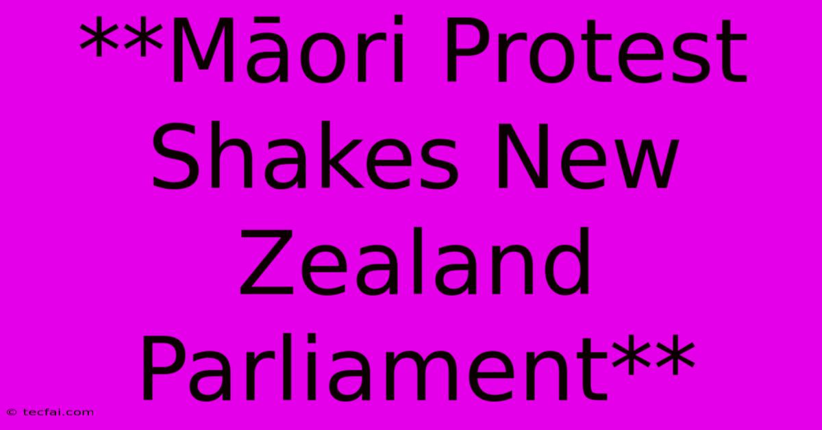 **Māori Protest Shakes New Zealand Parliament**