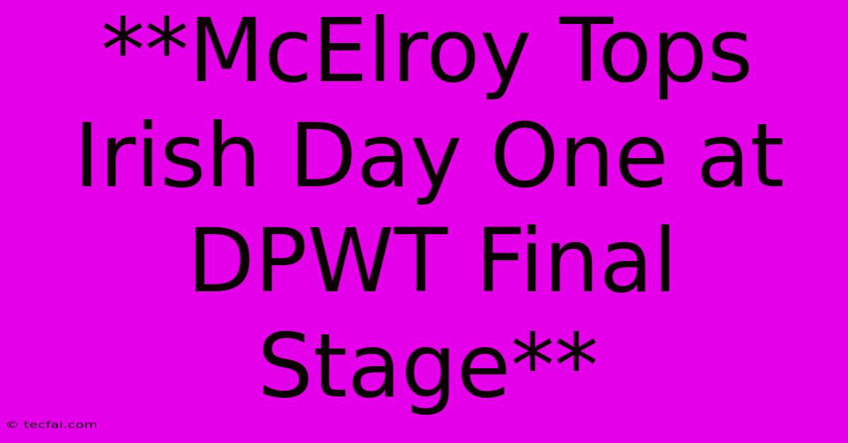 **McElroy Tops Irish Day One At DPWT Final Stage**