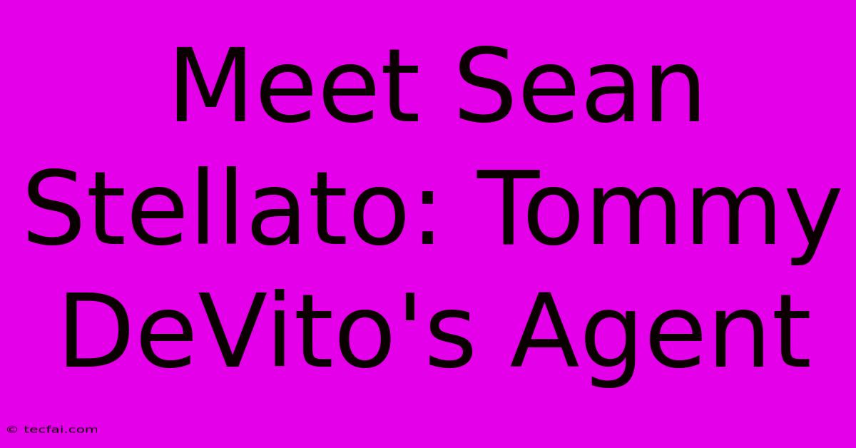 Meet Sean Stellato: Tommy DeVito's Agent