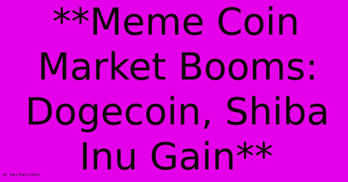 **Meme Coin Market Booms: Dogecoin, Shiba Inu Gain**