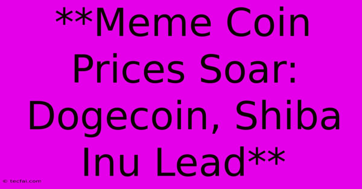 **Meme Coin Prices Soar: Dogecoin, Shiba Inu Lead**